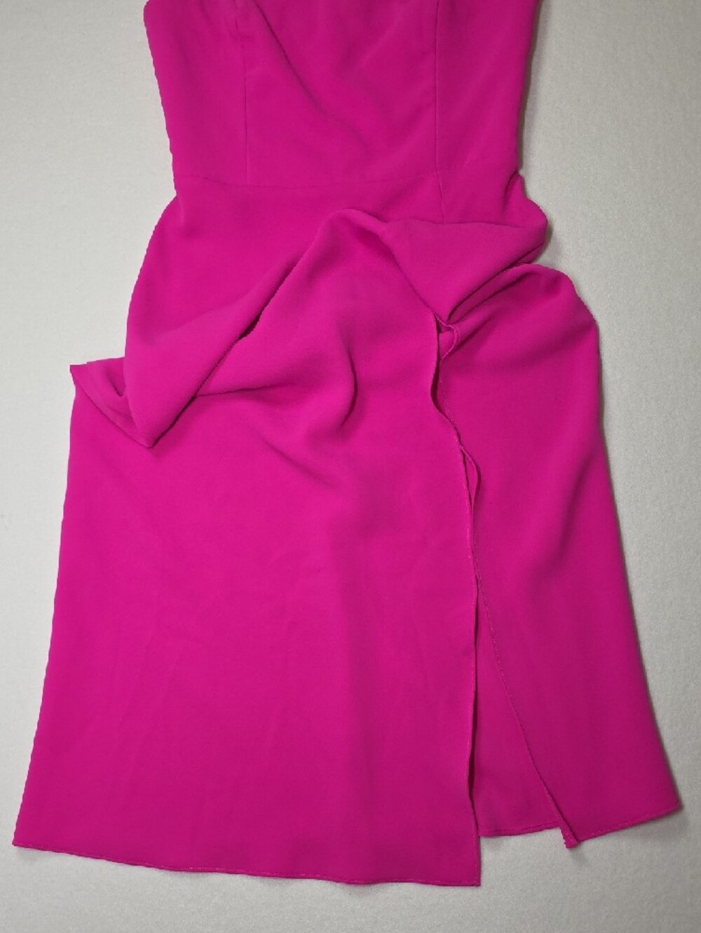 Amanda Uprichard Strapless Hot Pink Midi Dress with Side Slit Party Bridesmaid - Picture 6 of 13